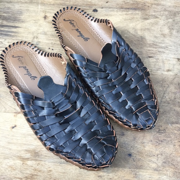 Free People | Slip On Sandals Leather Mules black - Picture 2 of 8